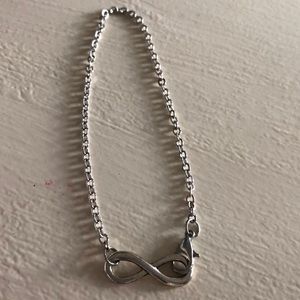 Infinity silver bracelet 8”
